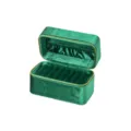 Tragbare grüne Samt Schmuckschatulle mit Goldreißverschluss, große Ring und Armband Box. - Grün