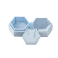 Light blue hexagonal velvet necklace box, portable travel jewelry storage box variant. - Light Blue (G80)