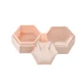 Pink hexagonal velvet jewelry box portable ring necklace storage gift box elegant display - Pink (G86)