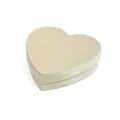Scatola per gioielli in velluto beige a forma di cuore per collane, ciondoli e orecchini regalo. - Scatola per Collana a Cuore / Beige