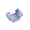 Blauer Samt Doppelter Ringkasten Samt Schmuckbox Luxus Ring Verpackungsbox Etui - Hellblau