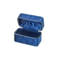Tragbare Samt Schmuckschatulle für Armbänder und Ringe, elegante blaue Aufbewahrungsbox. - Dunkelblau