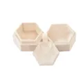Hexagonal velvet jewelry box, elegant portable necklace storage gift box for travel. - Beige