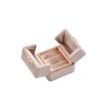 Elegante Samt Doppeltür Ringbox für Verlobung und Hochzeit Schmuck Aufbewahrung und Display. - Camel