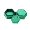 Green velvet hexagonal necklace gift box, portable travel jewelry storage container variant. - Emerald Green (G116)