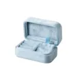 Tragbarer Samt Schmuckkasten Reise Ring Aufbewahrung Box hellblau Organizer Geschenketasche - Hellblau