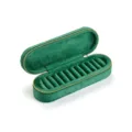 Draagbare groene fluwelen reis ringdoos sieraden organizer voor oorbellen en accessoires. - Donkergroen
