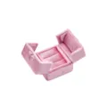 Rosa Samt doppelter offener Ringkasten Schmuckaufbewahrung elegante Ringbox. - Rosa