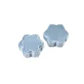 Ice crystal velvet ring box, elegant clover shaped jewelry storage box for proposal. - Single Ring / Light Blue-Gray (G80)