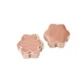 Pink velvet ring box clover shape wedding proposal ring storage gift box velvet jewelry box - Single Ring / Pink/Champagne (G86)
