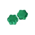 Green velvet ring box, flower shaped jewelry packaging case for wedding proposal and storage. - Single Ring / Green (G116)