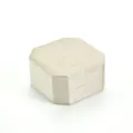 Boite a bijoux octogonale en velours beige pour bracelets et montres emballage cadeau. - Beige