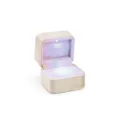Boîte à bague en velours beige avec lumière LED intégrée, écrin de rangement de luxe. - Bague Unique / Beige