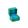 Boîte à bague en velours vert avec lumière LED, écrin de rangement carré pour bijoux. - Bague Unique / Vert