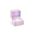 Pink velvet LED ring box with spotlight, square jewelry storage gift box for proposal. - Single Ring / Pink