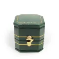 Grüne sechseckige Vintage Ringbox PU Leder Schmuckverpackung Etui für Geschenk Hochzeit. - Abgeschrägte Achteckige Retro Ringbox / Grün