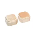 Champagne velvet octagonal ring box, elegant dual-slot jewelry packaging for engagement. - Champagne (G96)