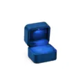 Blue velvet ring box with LED light, square jewelry storage gift box for proposals. - Single Ring / Blue