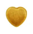 Golden heart-shaped velvet ring box, plush jewelry storage box, premium gift packaging display. - Heart-Shaped Single Ring Boxes / Golden