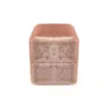 Scatola per anelli quadrata in velluto rosa, materiale elegante con coperchio per gioielli fini. - Scatola per anello singolo quadrilatera / Rosa