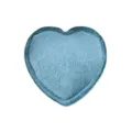 Blue velvet heart shaped ring box for jewelry display, soft plush gift case for women. - Heart-Shaped Single Ring Boxes / Blue
