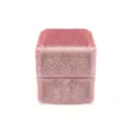 Scatola per anelli quadrata in velluto rosa per confezione di gioielli, elegante. - Scatola per anello singolo quadrilatera / Rosa