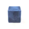 Scatola per anelli in velluto blu quadrato cofanetto presentazione gioielli astuccio regalo - Scatola per anello singolo quadrilatera / Blu