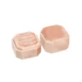 Boite a bague octogonale en velours mini rangement de bijoux portable pour mariage - Bague Unique / Rose Champagne