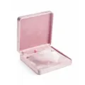 Rosa Samt Schmuckschatulle für Halsketten und Ringe, elegantes quadratisches Etui. - Rosa