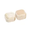Boite a bague octogonale en velours mini boite de rangement de bijoux portable - Bague Unique / Beige