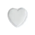 White velvet heart ring box for jewelry display, soft plush small gift case for wedding. - Heart-Shaped Single Ring Boxes / White