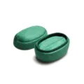 Groene fluwelen ovale ringdoos, elegante dubbele sieradendoos voor huwelijksaanzoeken. - High-End Ring Opbergdoos (G116)