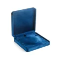 Blaues Samt Schmuckkästchen für Halsketten, elegante Aufbewahrungsbox mit weichem Innenfutter. - Blau