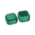 Boîte à bague octogonale en velours vert, étui de rangement bijoux mini portable cadeau. - Bague Unique / Vert