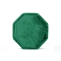 Boîte à bague octogonale en velours vert émeraude emballage de bijoux pour mariage - Boîte à bague triple octogonale / Vert
