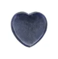 Blue velvet heart jewelry box for rings small gift storage elegant display case packaging box - Heart-Shaped Single Ring Boxes / Blue Gray