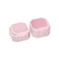 Pink velvet octagonal ring box, portable mini jewelry storage box for engagement rings. - Pink