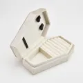 Beige velvet coffin jewelry box gothic ring organizer necklace storage display case - Beige