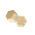 Boite a bague hexagonale en velours champagne, grand format avec double fente pour fiancailles. - Or champagne