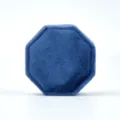 Boîte à bague octogonale en velours bleu, coffret de rangement élégant pour cadeaux de bijoux. - Boîte à bague triple octogonale / Bleu