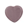 Velvet heart-shaped ring box for jewelry storage, soft plush cute gift presentation case. - Heart-Shaped Single Ring Boxes / Dusty Pink