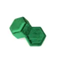 Boîte à bague hexagonale en velours vert pour demande, fiançailles et rangement de bijoux. - Vert