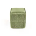 Scatola per anelli in velluto verde quadrato, elegante astuccio per fidanzamento. - Scatola per anello singolo quadrilatera / Verde