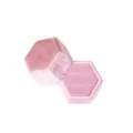 Boîte à bague hexagonale en velours rose pour demande en mariage et rangement bijoux. - Rose