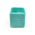 Scatola per anelli in velluto ciano quadrata piccola confezione regalo per gioielli - Scatola per anello singolo quadrilatera / Ciano