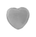 Grey plush velvet heart ring box for elegant jewelry storage, soft gift display case. - Heart-Shaped Single Ring Boxes / Gray