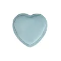 Light blue velvet heart ring box, soft plush jewelry storage case for proposal and gift. - Heart-Shaped Single Ring Boxes / Light Blue