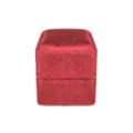 Variante scatola per anelli quadrata in velluto rosso, astuccio morbido per proposte. - Scatola per anello singolo quadrilatera / Rosso