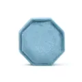 Boîte à bague octogonale en velours bleu pour mariage et beau rangement de bijoux. - Boîte à bague triple octogonale / Bleu clair