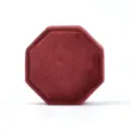 Boîte à bague en velours octogonale bordeaux couple mariage fiançailles coffret cadeau - Boîte à bague triple octogonale / Bordeaux
